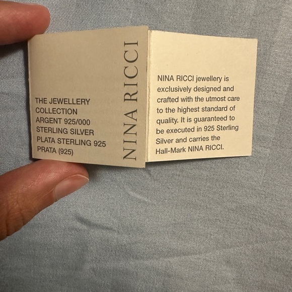 Nina Ricci Sterling Silver Jewelry Set Earrings & Ring (925)with Original Box - Picture 8 of 10